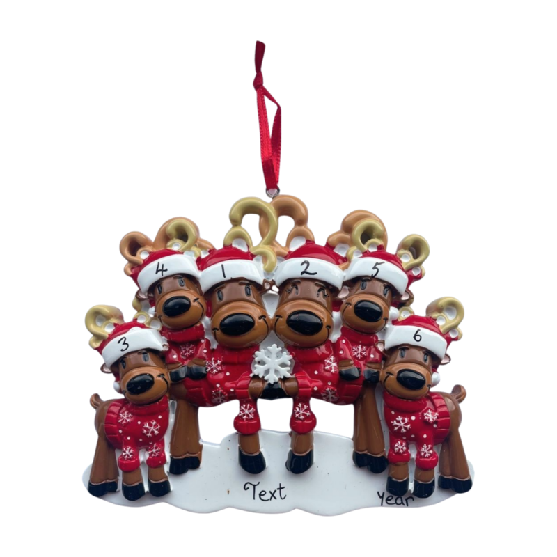 Mr. & Mrs. Reindeer Family of 6