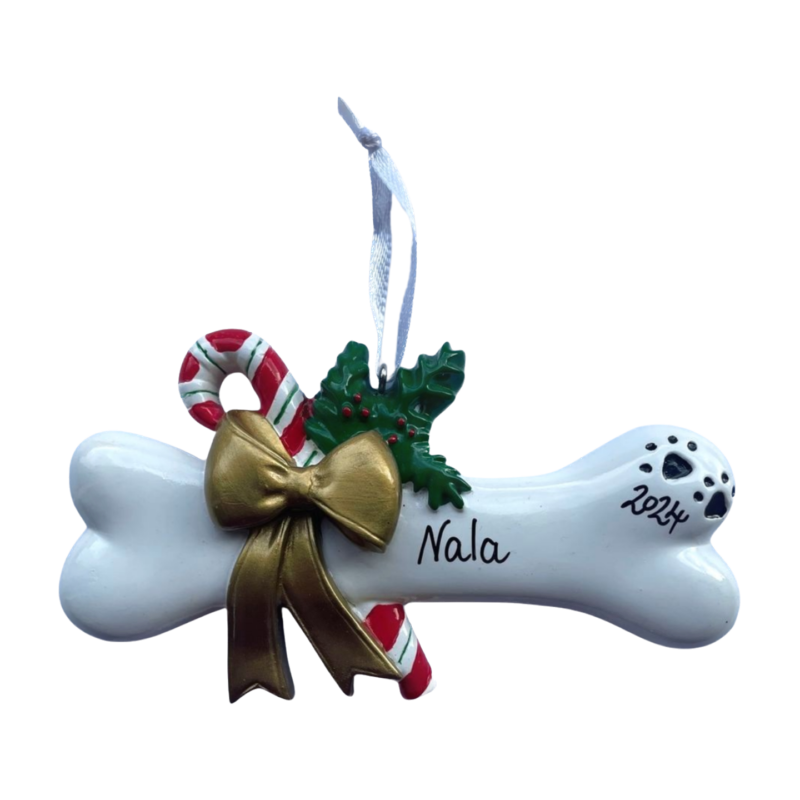 Dog Bone with Holly