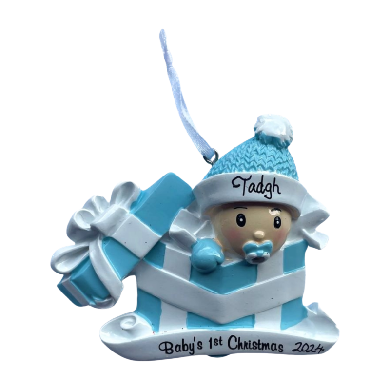 Baby Boy In Present 1st Christmas