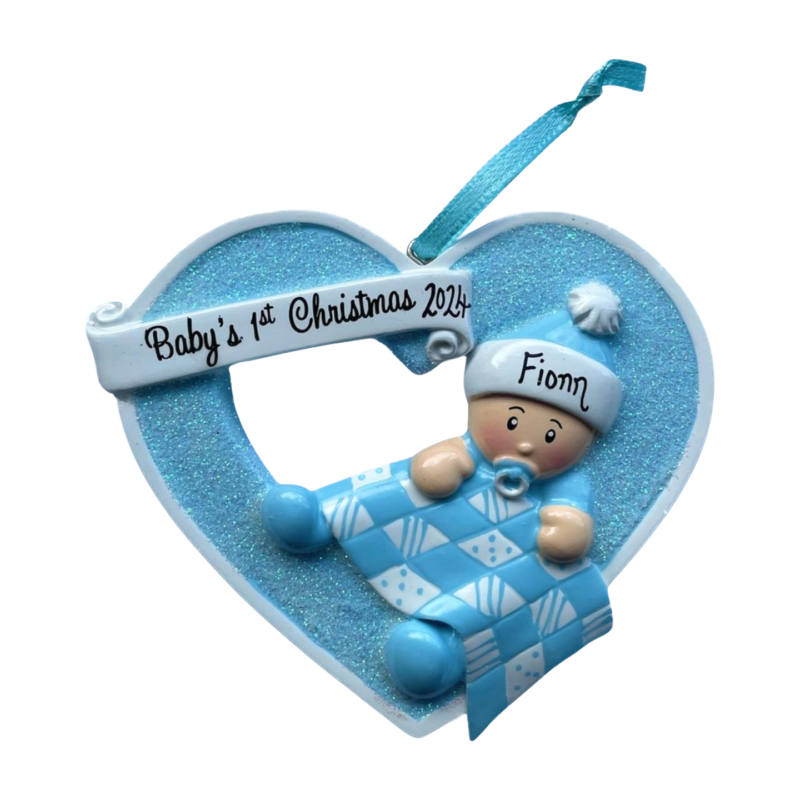 Boy In Heart Baby's 1st Christmas