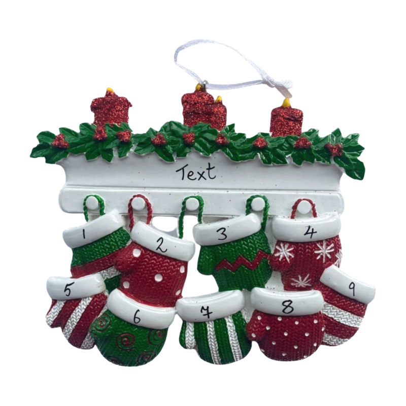 Christmas Mitten Family of 9