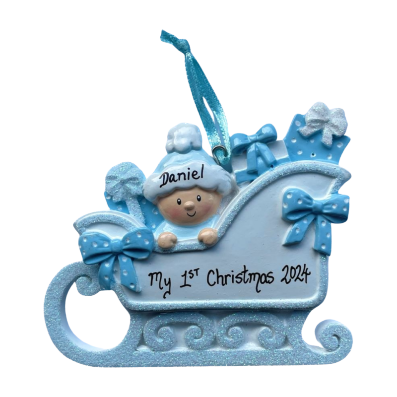 Baby Boy In A Sleigh My 1st