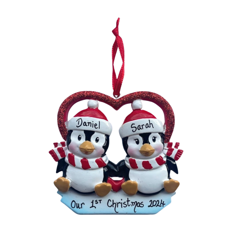 Penguins In Glitter Heart