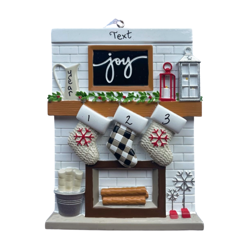 Fireplace Mantle Family of 3