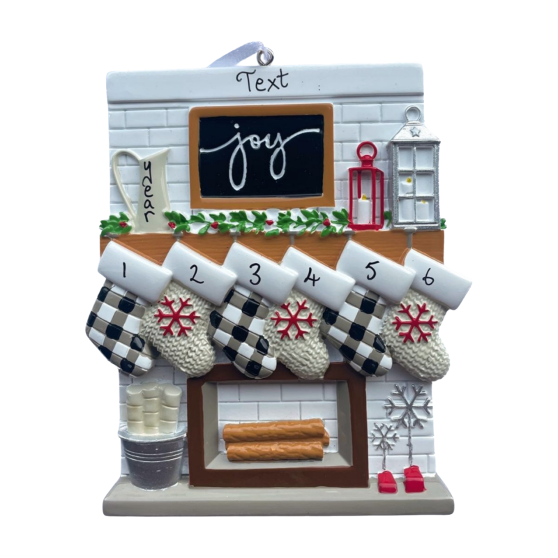 Fireplace Mantle Family of 5