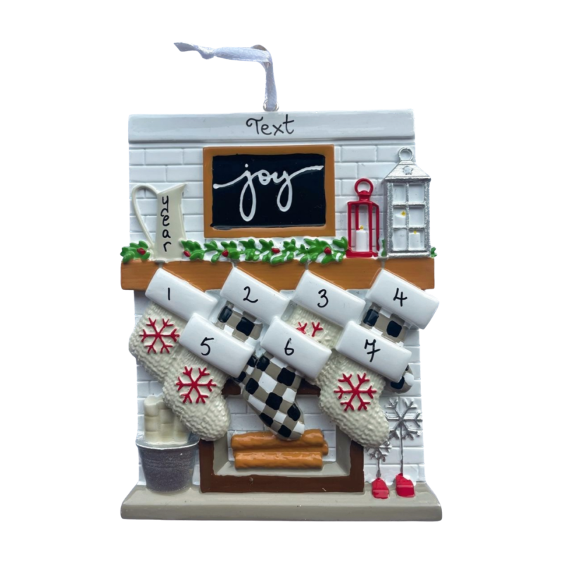Fireplace Mantle Family of 7