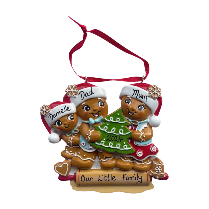 Cute Gingerbread Family of 3