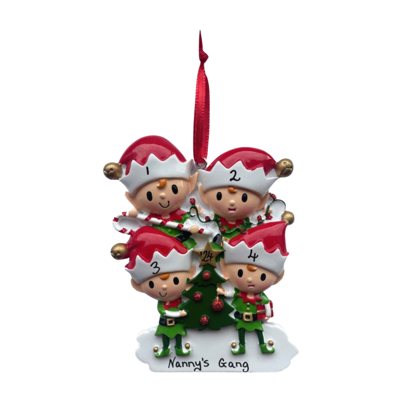 Elves Doing Things Family of 4