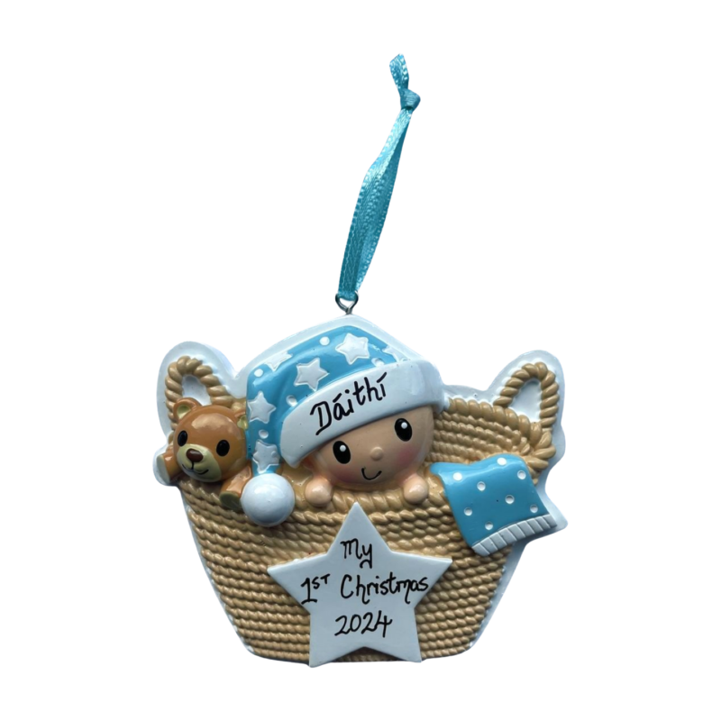 Baby Boy in Basket My 1st