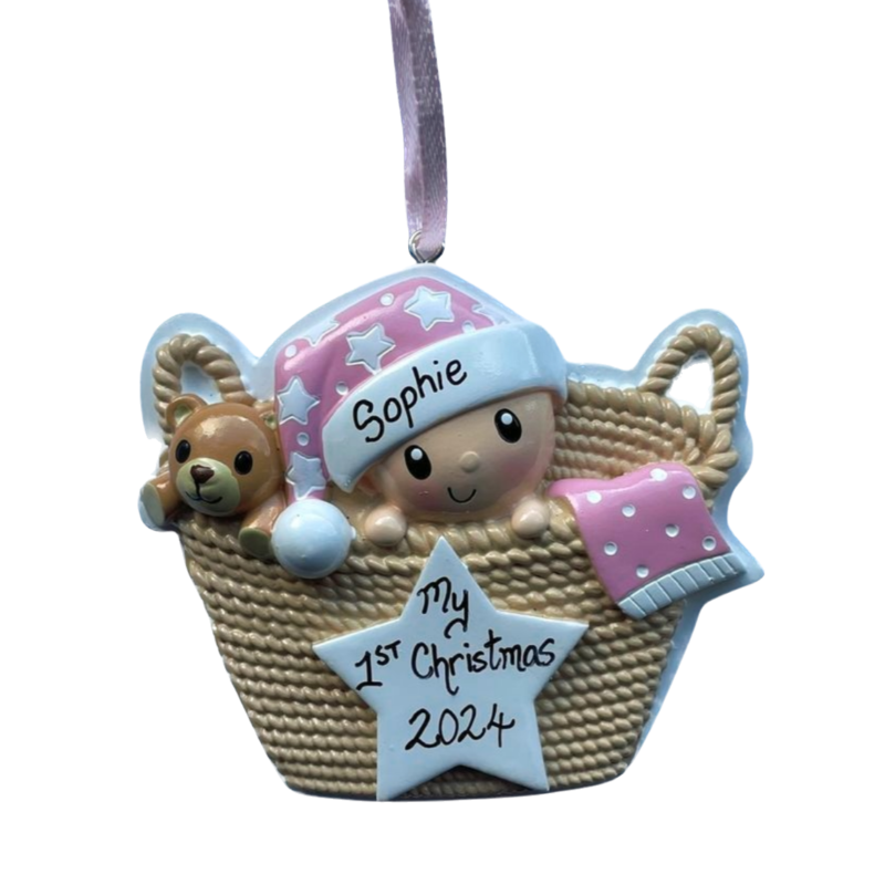 Baby Girl in Basket My 1st