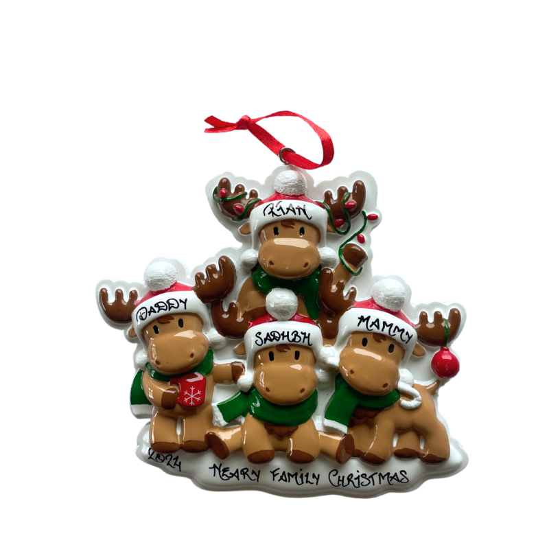 Cutesy Moose Family of 4