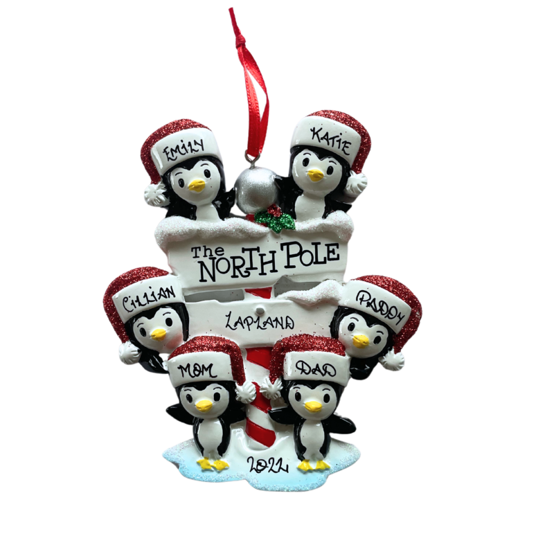 North Pole Penguin Family of 6