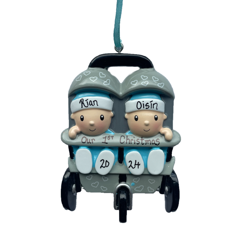 New Twins in Stroller 2 Boys