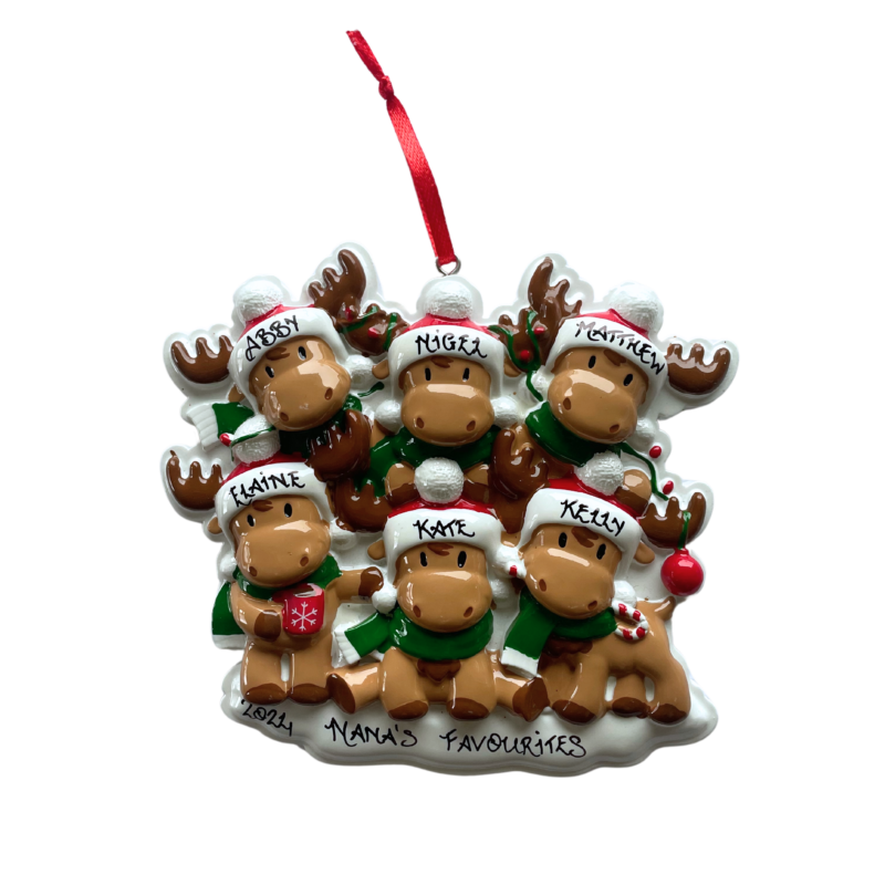 Cutesy Moose Family of 6