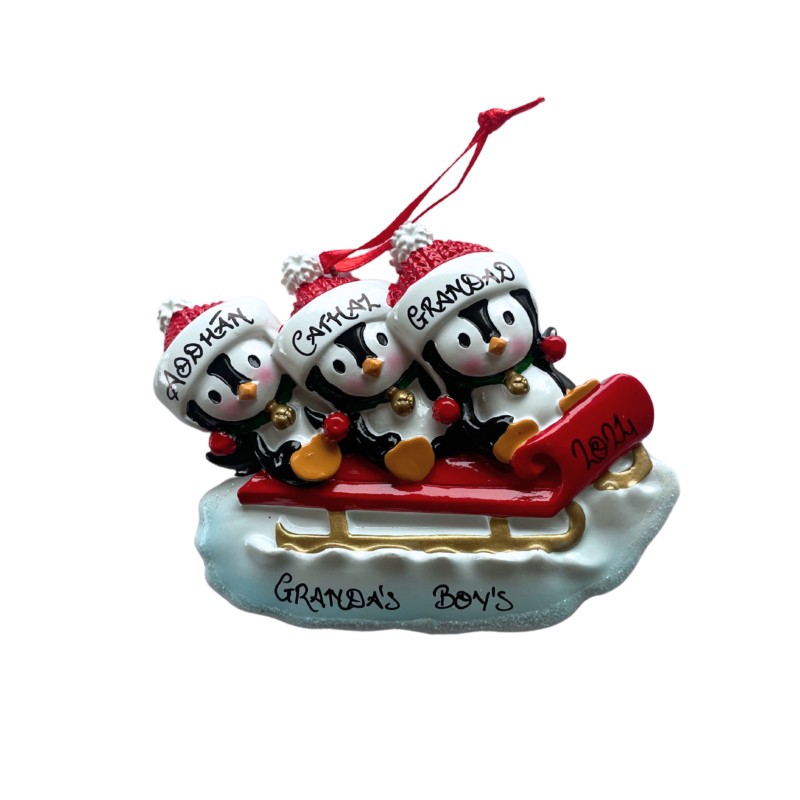 Penguins On Sled Family of 3