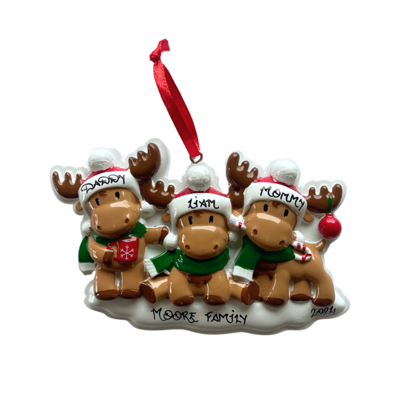 Cutesy Moose Family of 3