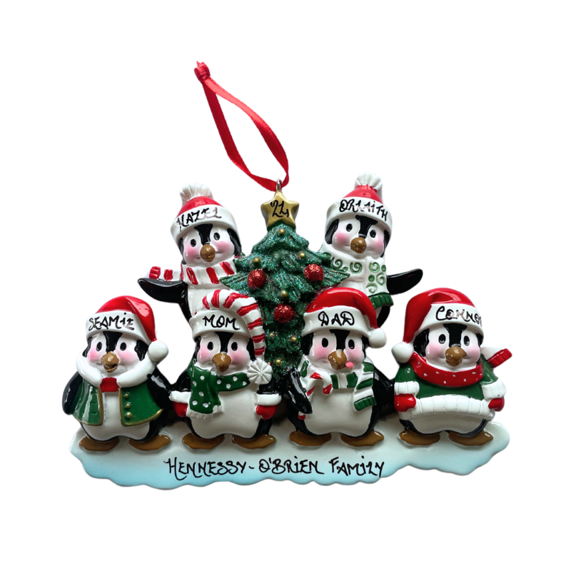 Winter Penguin Family of 6