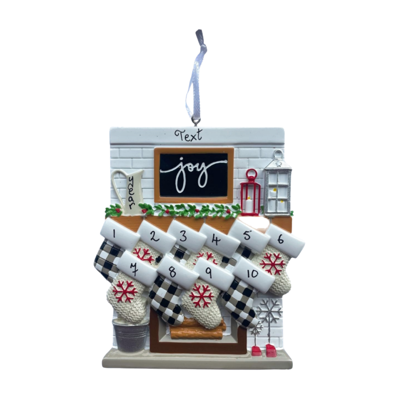 Fireplace Mantle Family of 10