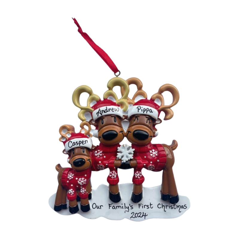 Mr. & Mrs. Reindeer Family of 3