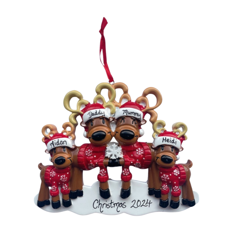 Mr. & Mrs. Reindeer Family of 4