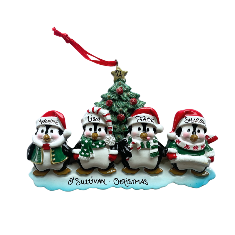 Winter Penguin Family of 4