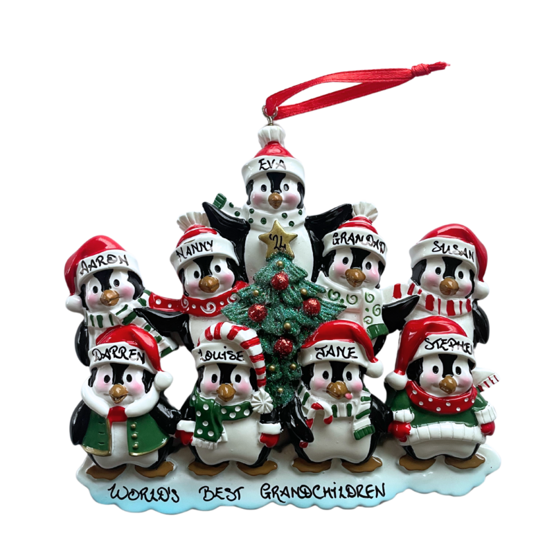 Winter Penguin Family of 9