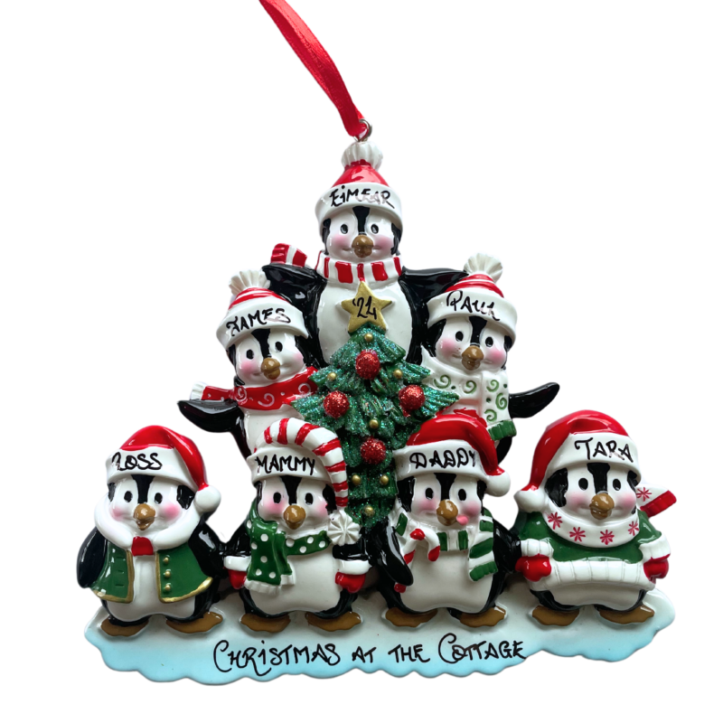 Winter Penguin Family of 7