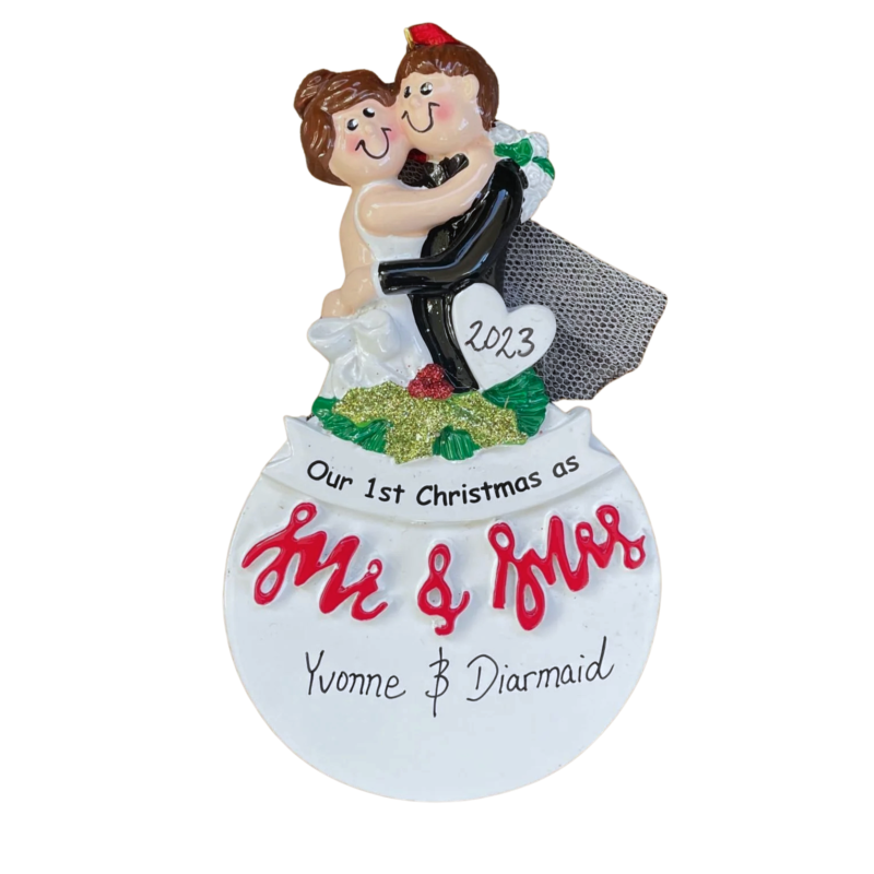 Mr and Mrs Couple 1st xmas Personalised Christmas Ornament