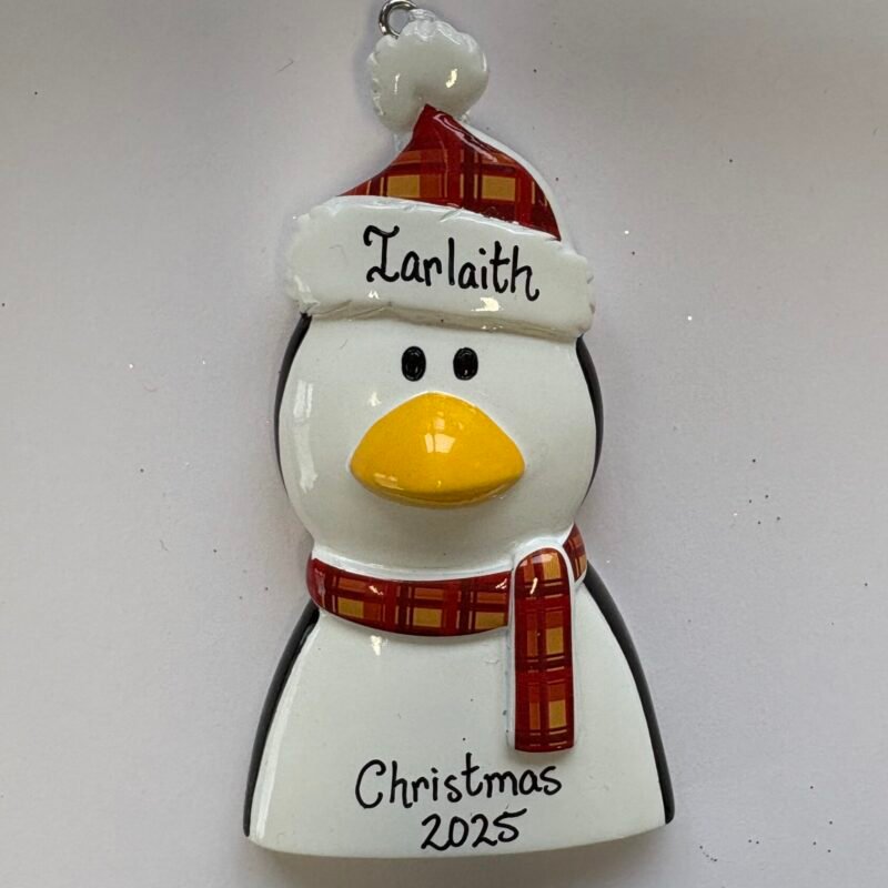 Penguin with Scarf Personalised Decoration