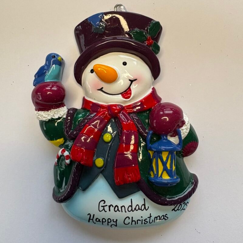 Bird Snowman Personalised Decoration