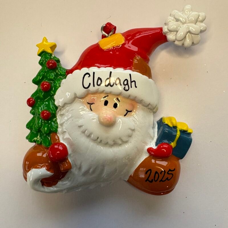 Santa with Tree Personalised Decoration