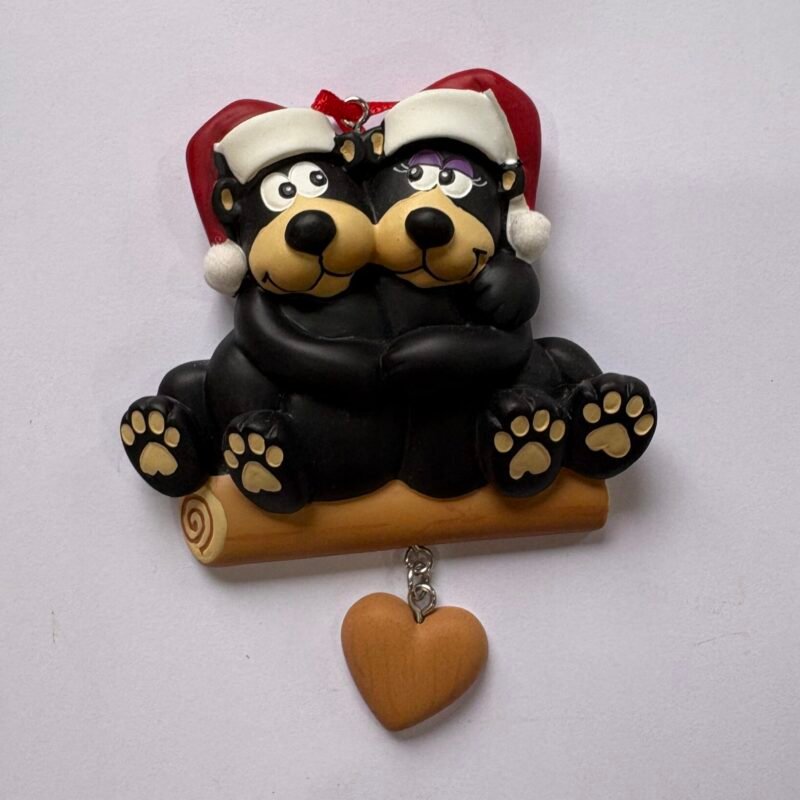 Santa Hat Black Bear Family Of 2
