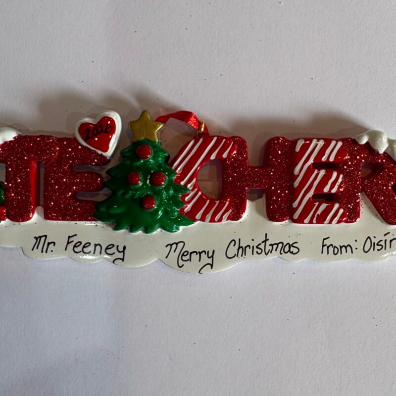 Teacher Personalised Christmas Ornament