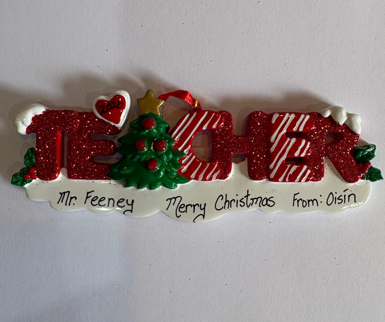 Teacher Personalised Christmas Ornament
