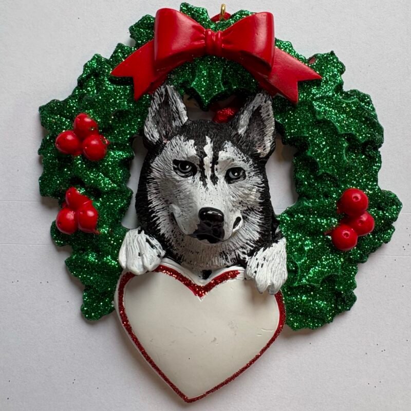 Husky with Wreath