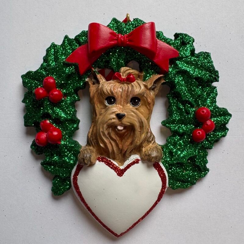 Yorkshire Terrier with wreath