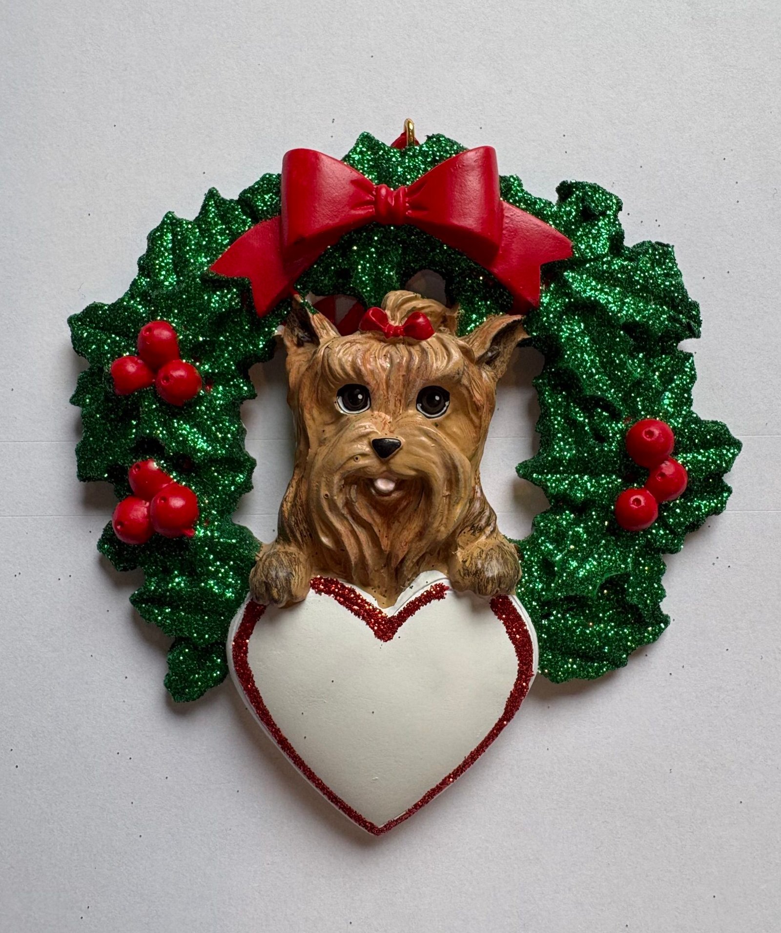 Yorkshire Terrier with wreath