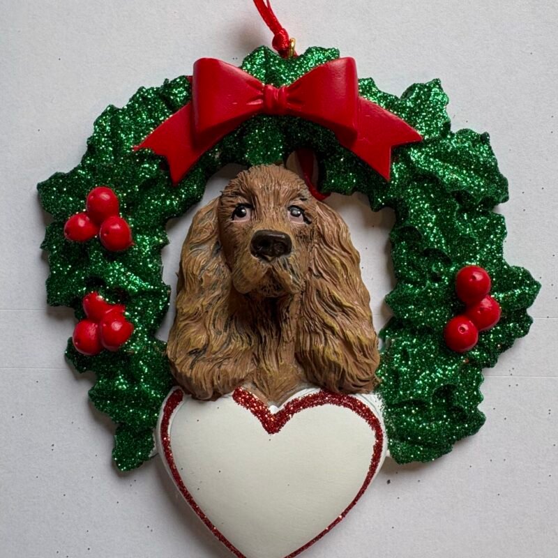 Cocker Spaniel with Wreath