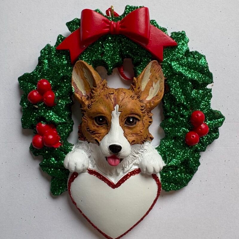 Corgi with wreath