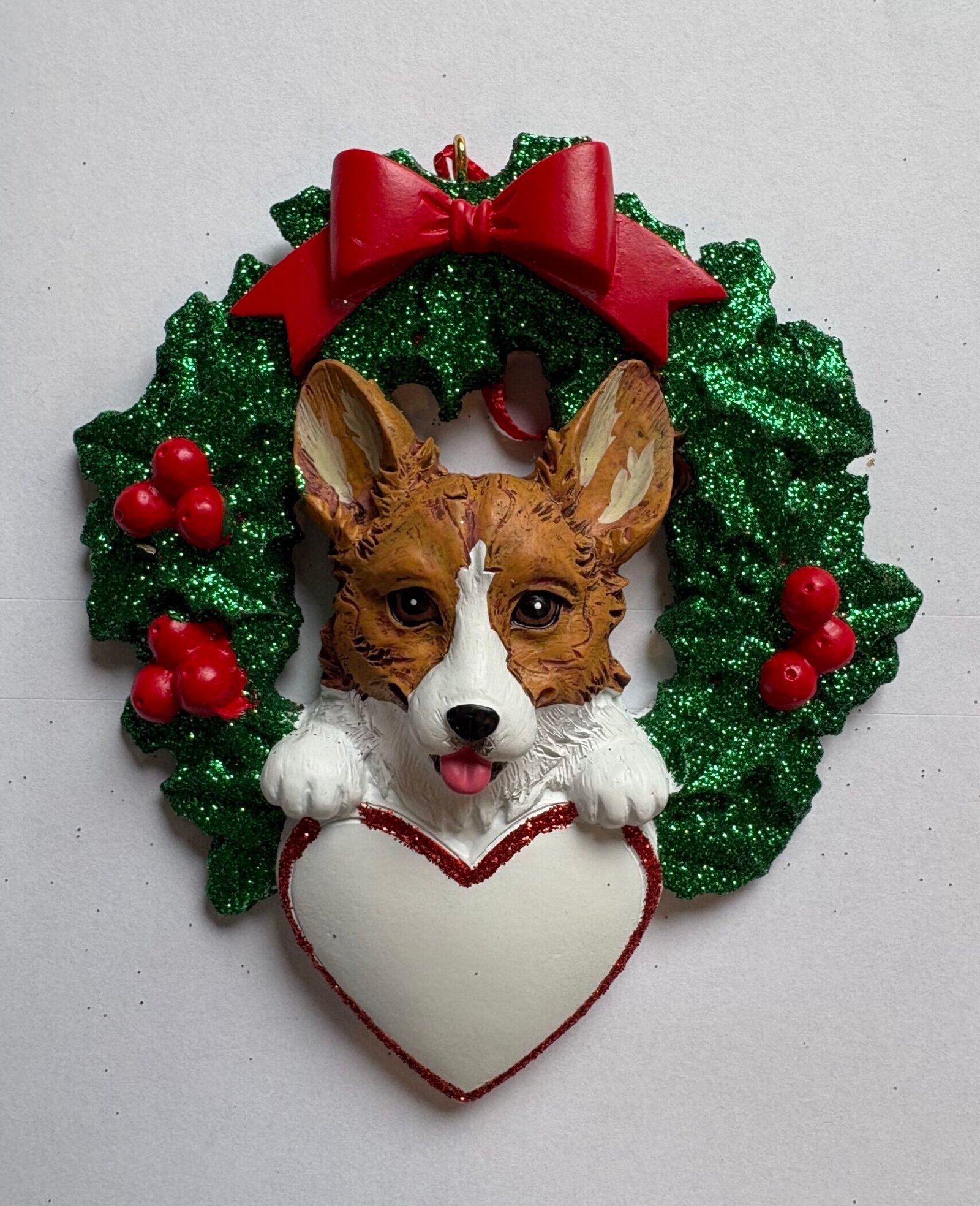 Corgi with wreath