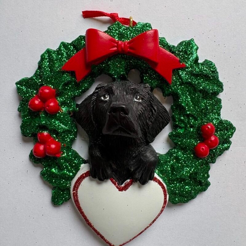 Black Lab with Wreath