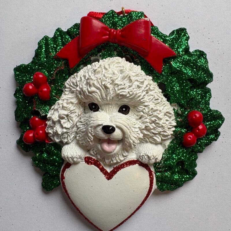 Bichon Frise with Wreath
