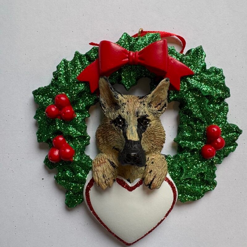 German Shepherd with Wreath