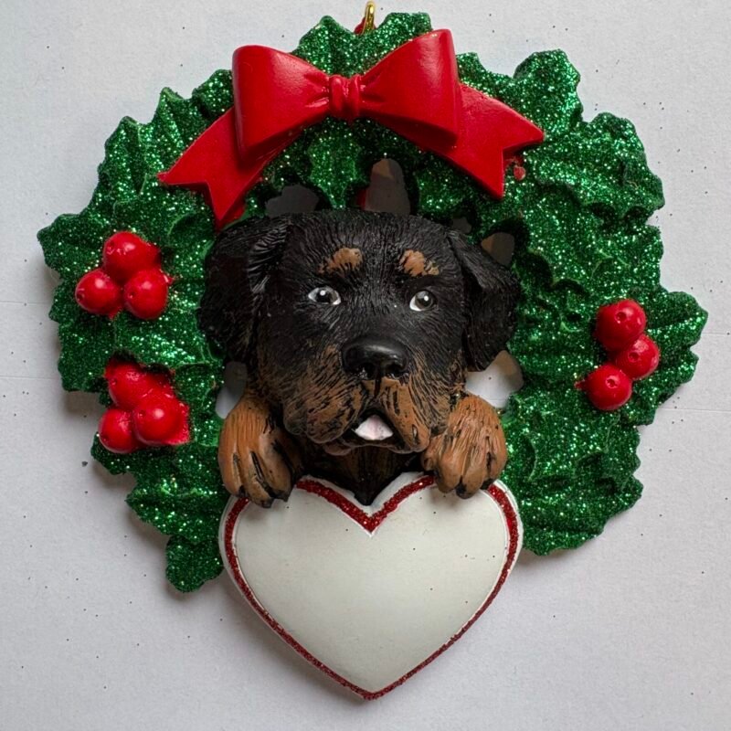 Rottweiler with Wreath