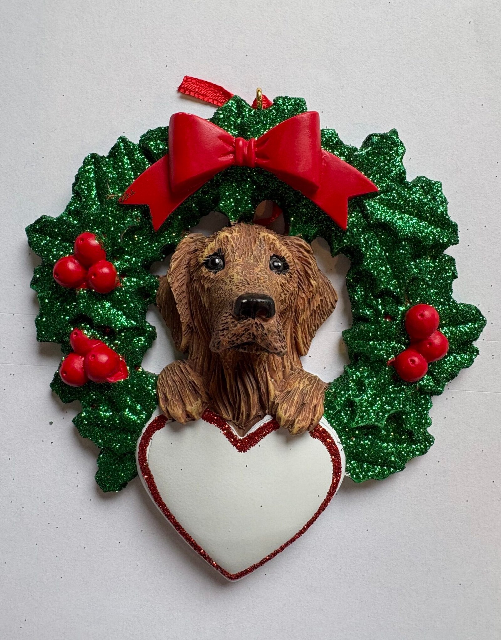 Yellow Lab with wreath