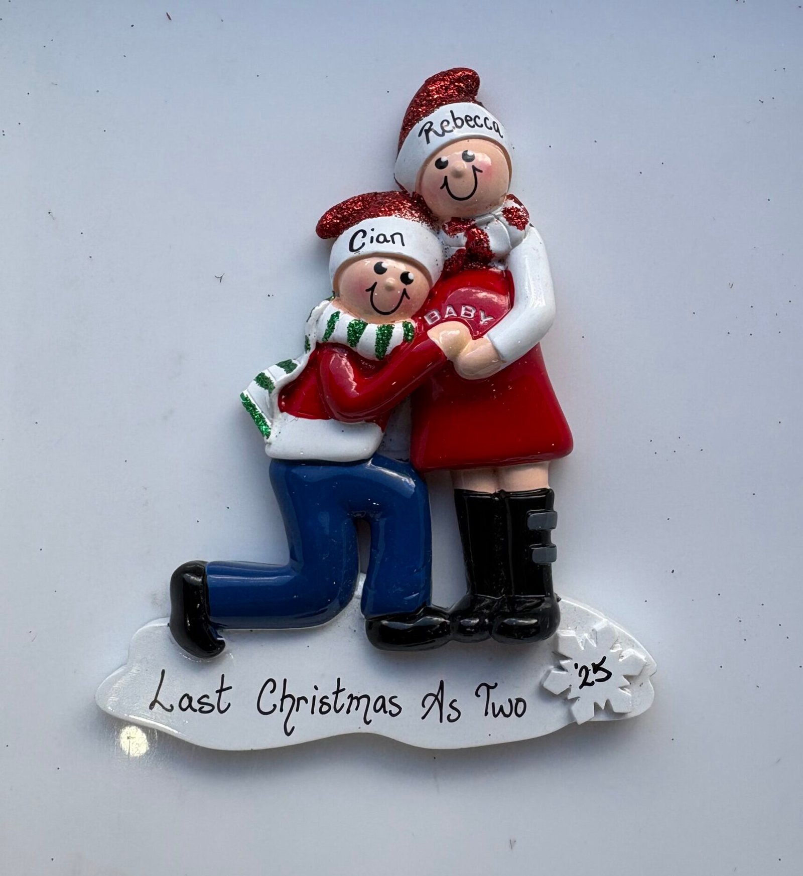 Last Christmas Expecting Personalised Christmas Ornament