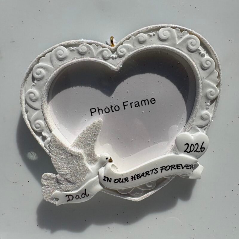 In Our Hearts Frame Personalised Christmas Ornament