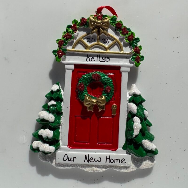 Red Door with Wreath